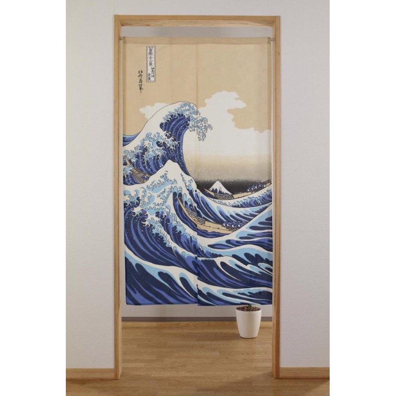 Rideau japonais Noren Vague d’ Hokusai – Image 3