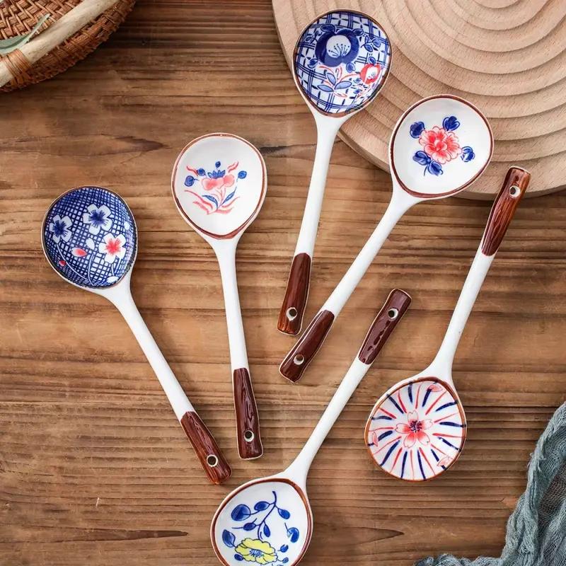 Cuillères japonaises en céramique à motifs floraux en coffret cadeau – Image 6