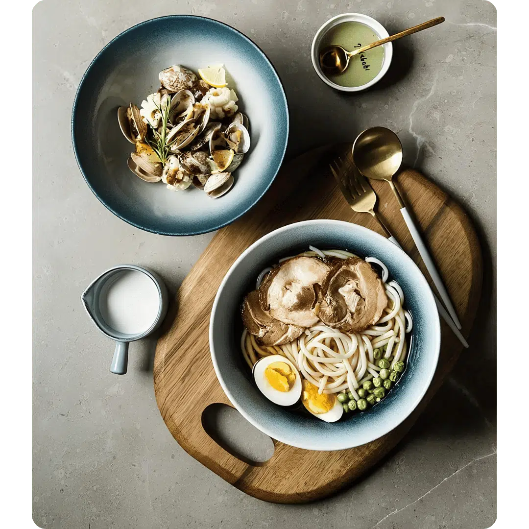 Bol ramen porcelaine blanc et noir – Image 6